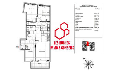 Appartement - 44 m² - 4 pièces