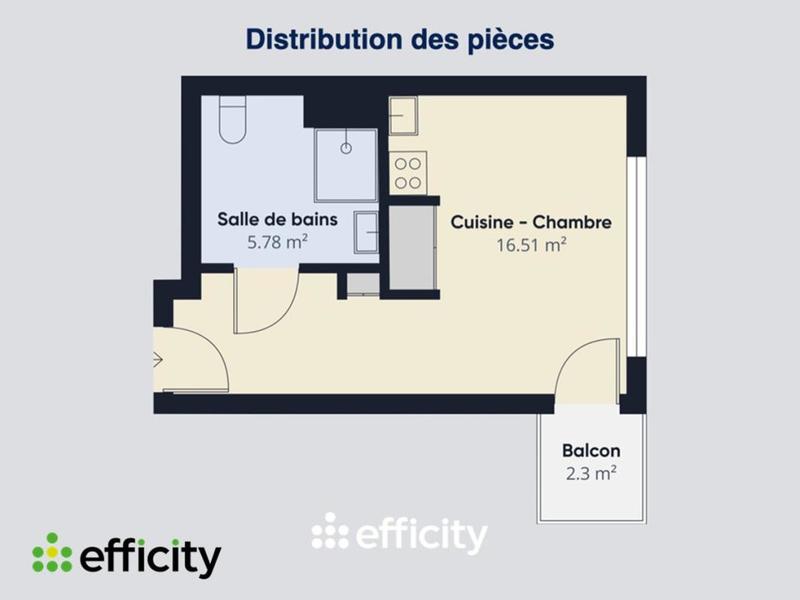 Appartement - 24 m² - 1 pièce