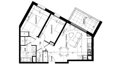 Appartement - 61 m² - 3 pièces