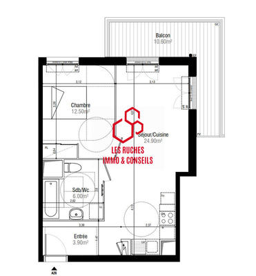 Appartement - 47 m² - 2 pièces