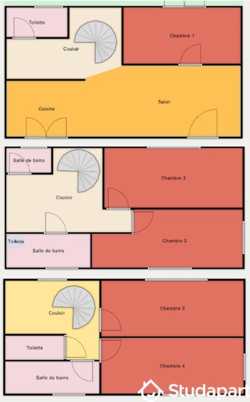 Chambre - 12 m² - 1 pièce