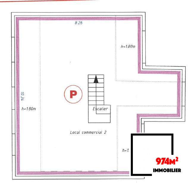 Local commercial - 155 m² - 3 pièces