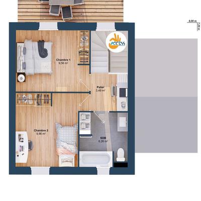 Maison - 60 m² - 4 pièces