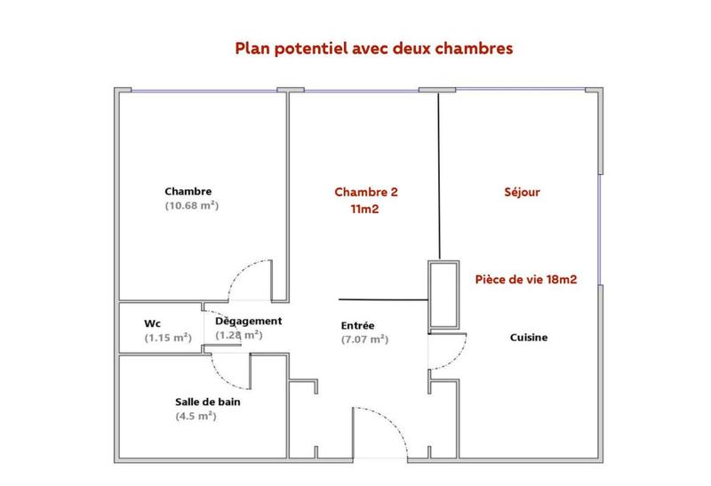 Appartement - 53 m² - 3 pièces