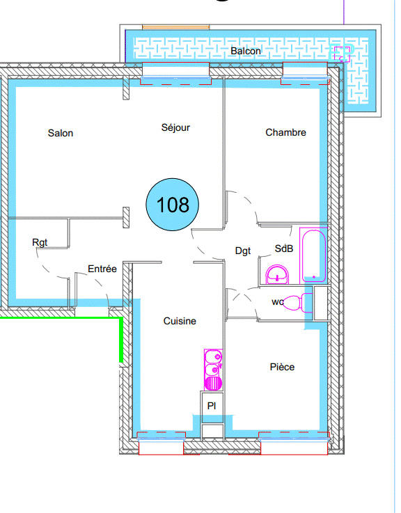 Appartement - 67 m² - 3 pièces