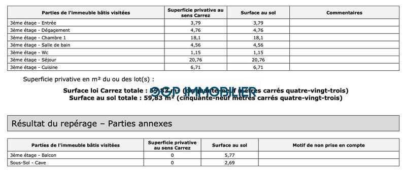 Appartement - 60 m² - 2 pièces