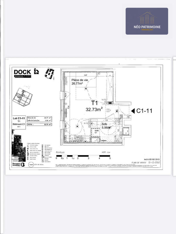 Appartement - 33 m² - 1 pièce
