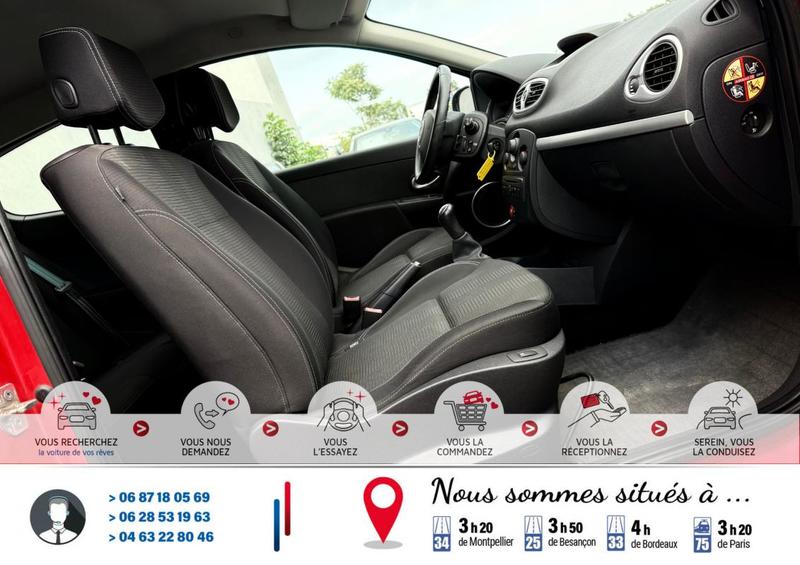 Renault Clio III 1.2i 16v 75Cv Sièges chauffant 132 000Km*Véhicule Sous Garantie*Ct Révision Kit Distribution Ok*Carte Grise Moitié prix (Véhicule plus de 10 ans)*Plus 100 Points Contrôles Effectue*Pneus 4 saisons (&quot;M+S&quot;)*Climatisation*Fixation Isofix*Aut