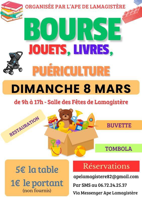 Bourse aux jouets, livres et puériculture