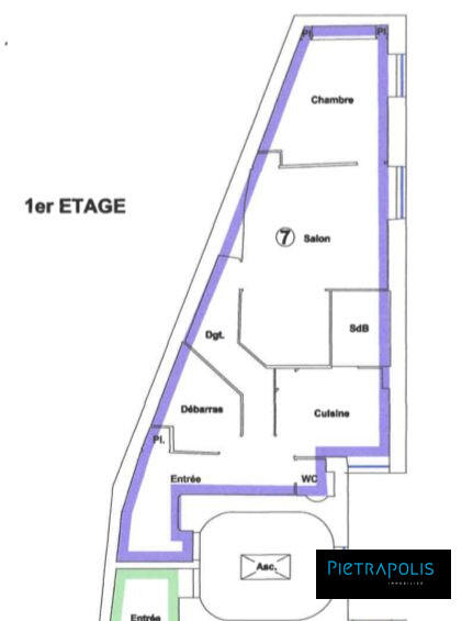 Appartement - 64 m² - 2 pièces
