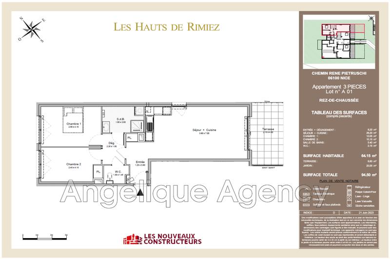 Appartement - 64 m² - 3 pièces
