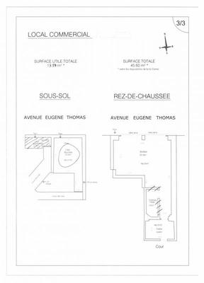 Local commercial - 59 m² - 2 pièces