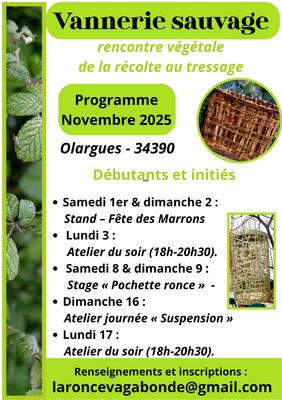 Vannerie Sauvage &amp; Rencontres Végétales :Stage « Pochette Ronce »