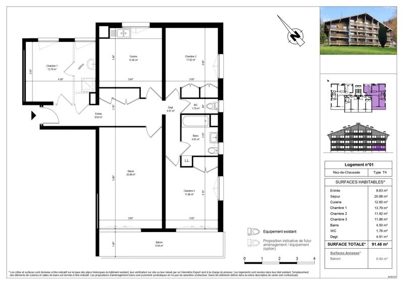 Appartement - 91 m² - 4 pièces