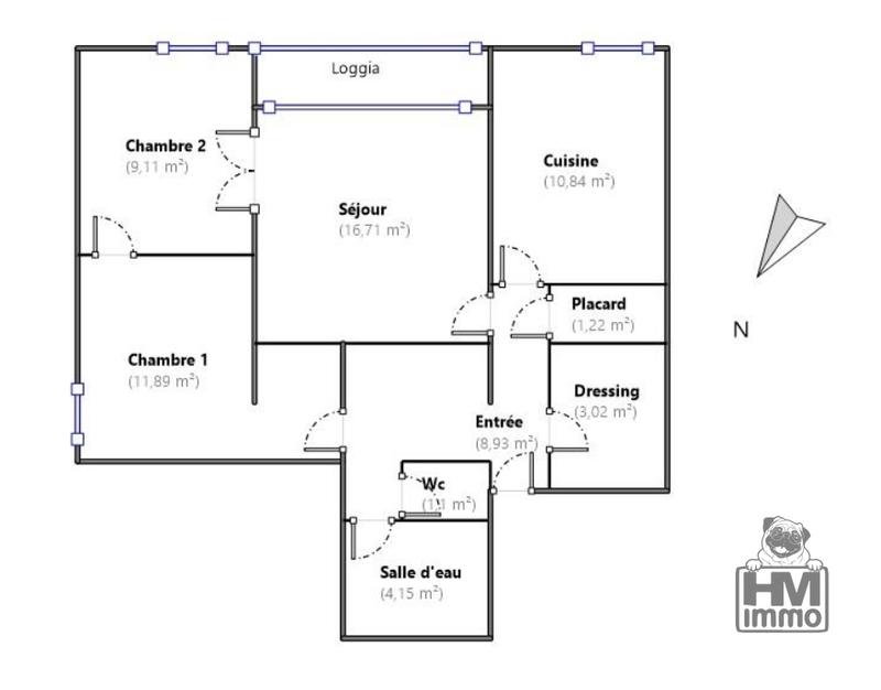 Appartement - 67 m² - 3 pièces
