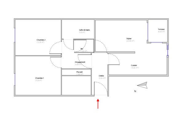 Appartement - 80 m² - 3 pièces