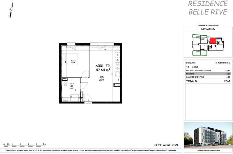 Appartement - 46 m² - 2 pièces