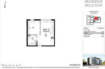 Appartement - 46 m² - 2 pièces