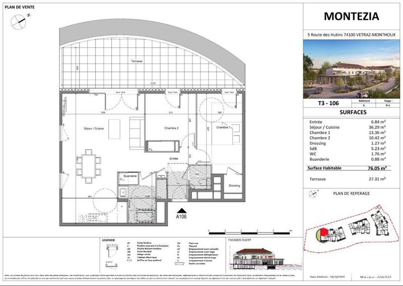 Appartement - 76 m² - 3 pièces