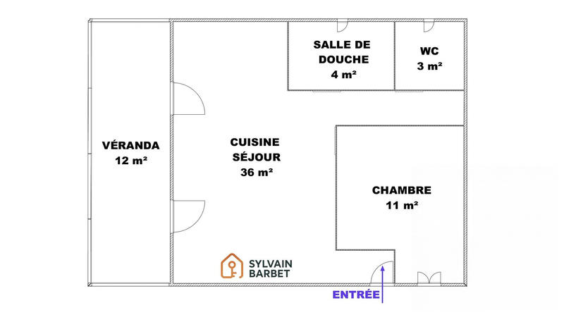 Appartement - 60 m² - 2 pièces