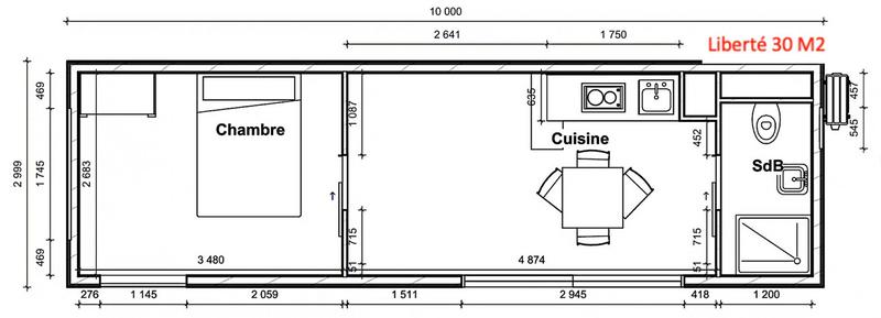 Maison - 15 m² - 1 pièce