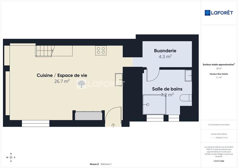 Maison - 65 m² - 3 pièces