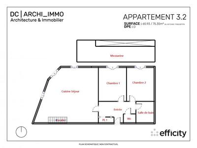 Appartement - 75 m² - 3 pièces