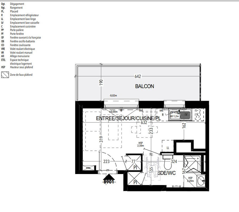 Appartement - 22 m² - 1 pièce