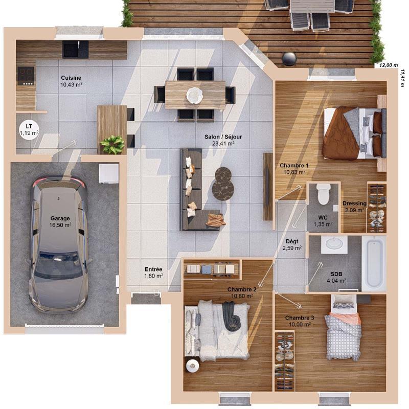 Maison - 84 m² - 5 pièces