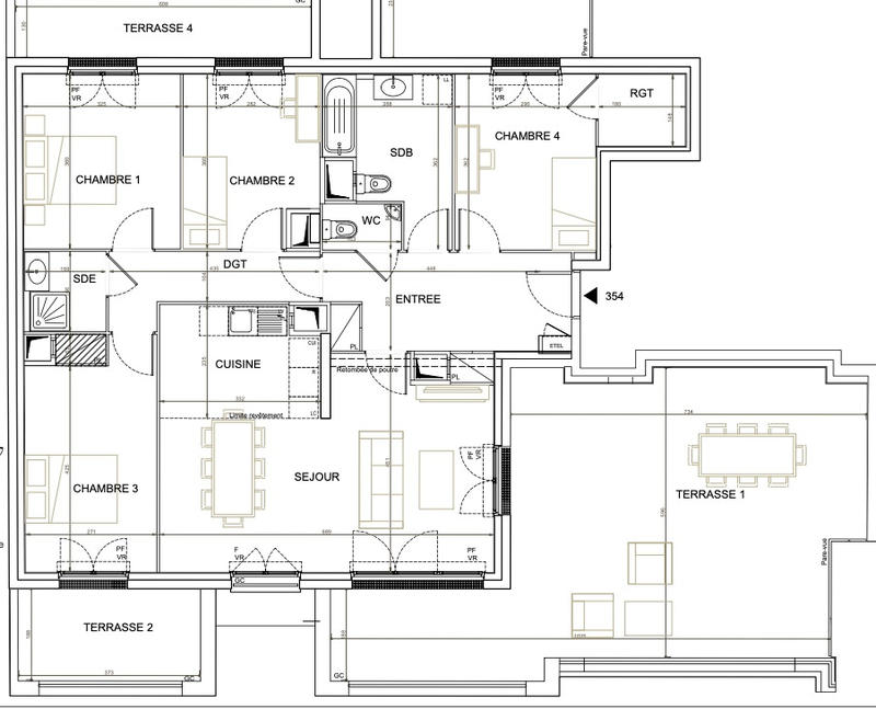 Appartement - 107 m² - 5 pièces