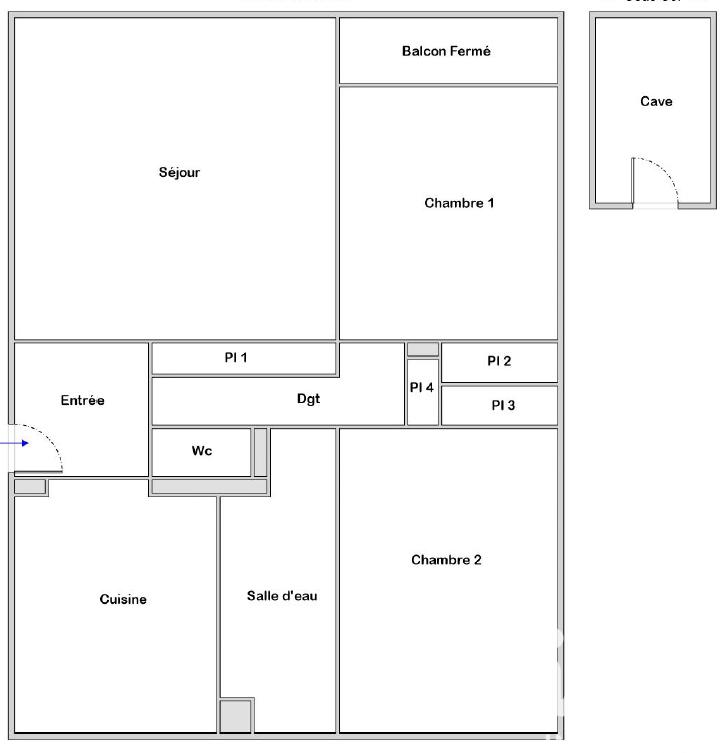 Appartement - 69 m² - 3 pièces