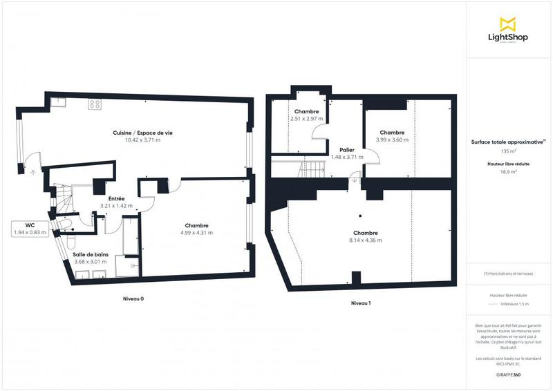 Appartement - 110 m² - 3 pièces
