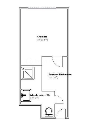 Studio - 18 m² - 1 pièce