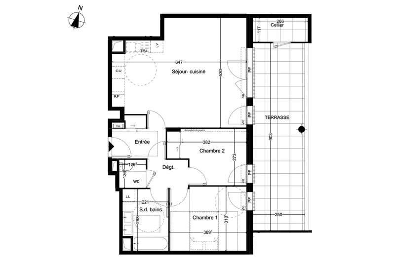 Appartement - 65 m² - 3 pièces