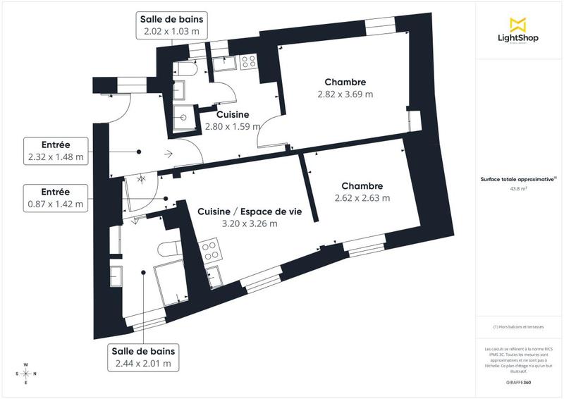 Appartement - 47 m² - 3 pièces