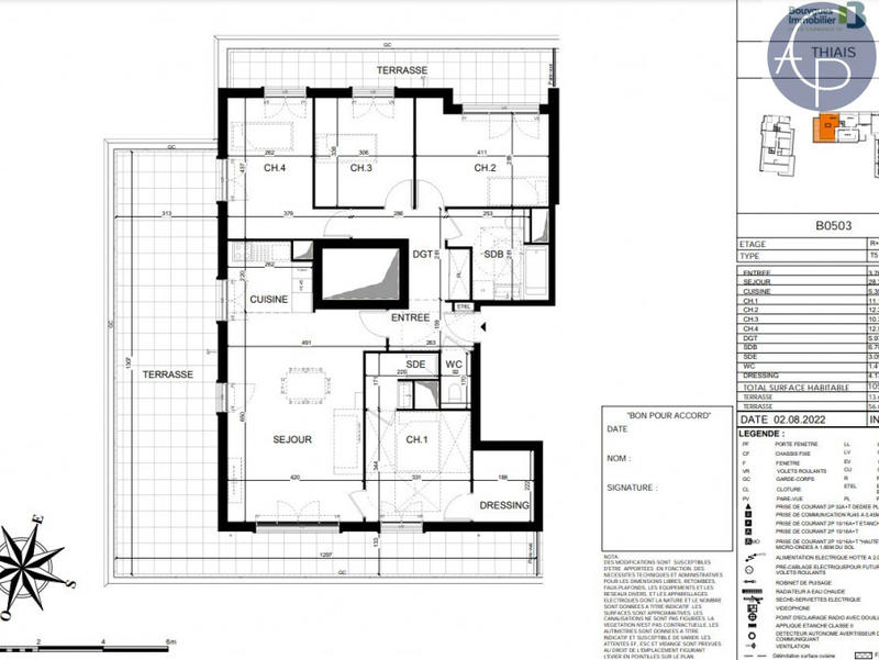 Appartement - 105 m² - 5 pièces