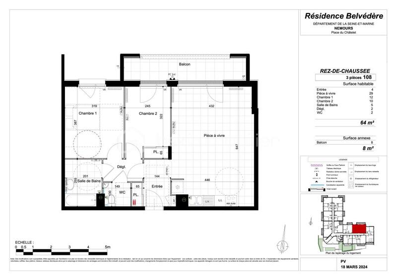 Appartement - 63 m² - 3 pièces