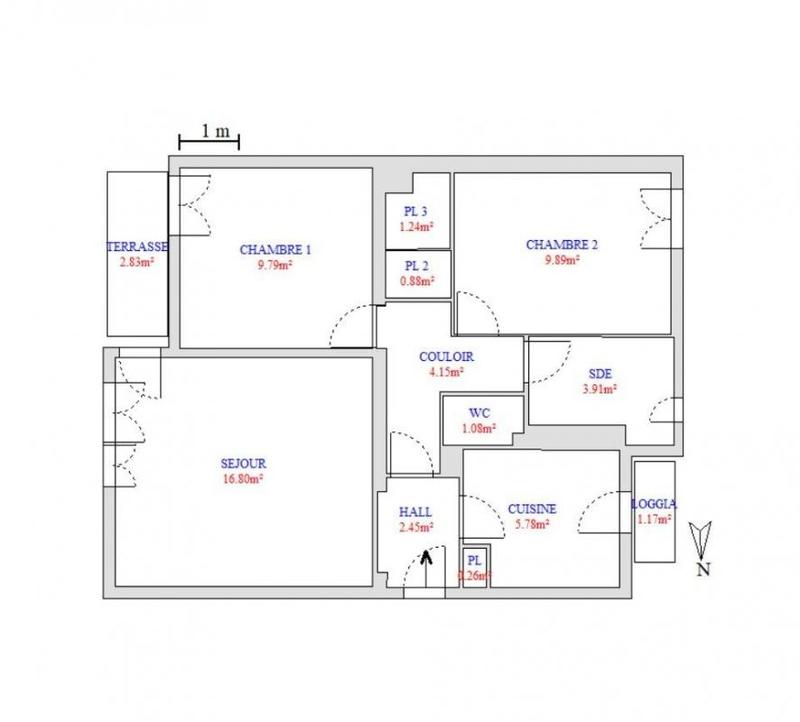 Appartement - 60 m² - 3 pièces