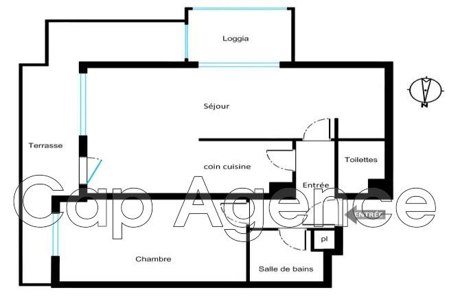 Appartement - 57 m² - 3 pièces