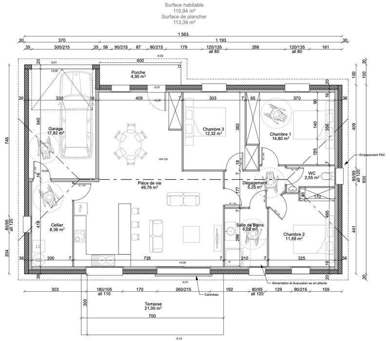 Maison - 110 m² - 5 pièces