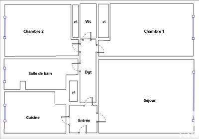 Appartement - 57 m² - 3 pièces