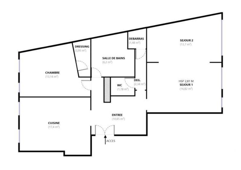 Appartement - 88 m² - 2 pièces