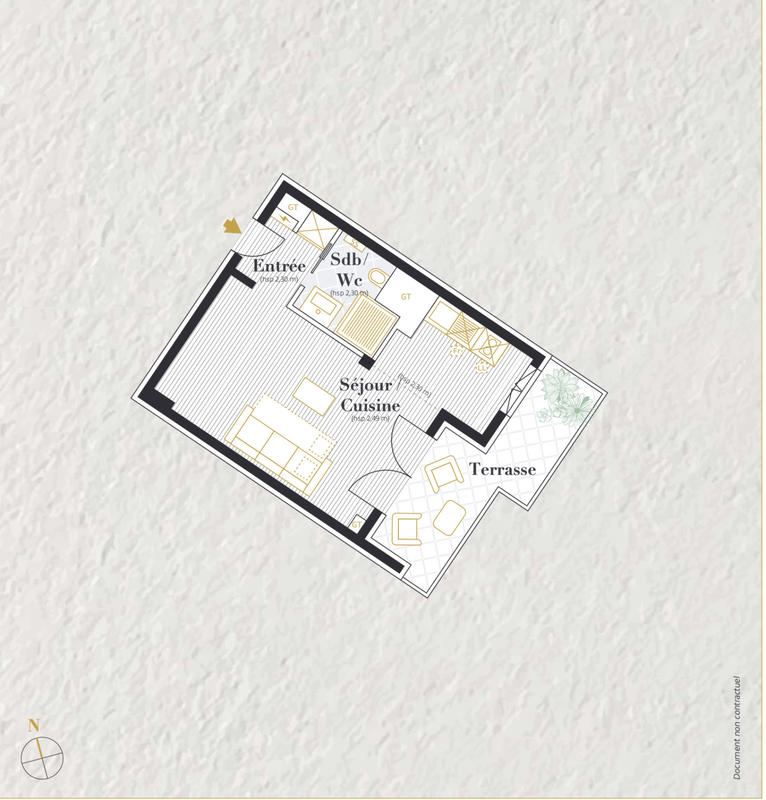 Appartement - 28 m² - 1 pièce