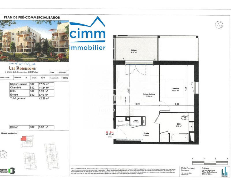 Appartement - 42 m² - 2 pièces