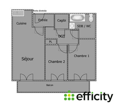 Appartement - 58 m² - 3 pièces