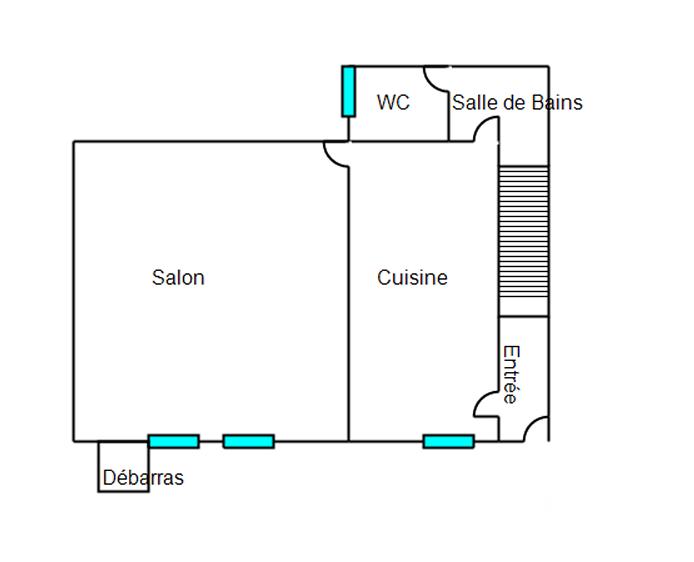Maison de ville - 87 m² - 3 pièces