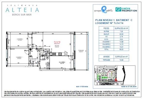 Appartement - 90 m² - 4 pièces