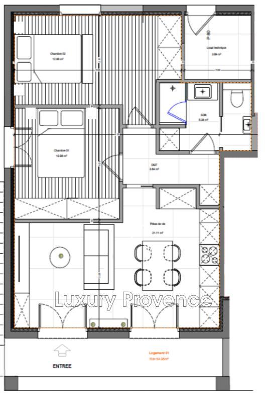 Appartement - 60 m² - 3 pièces