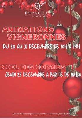 Animations de l'Espace Vin - Mois de Décembre