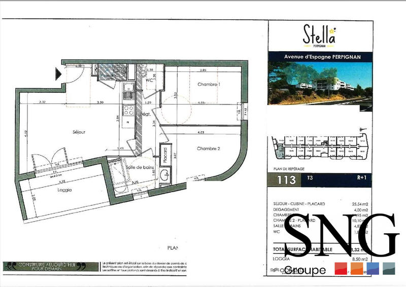 Appartement - 58 m² - 3 pièces